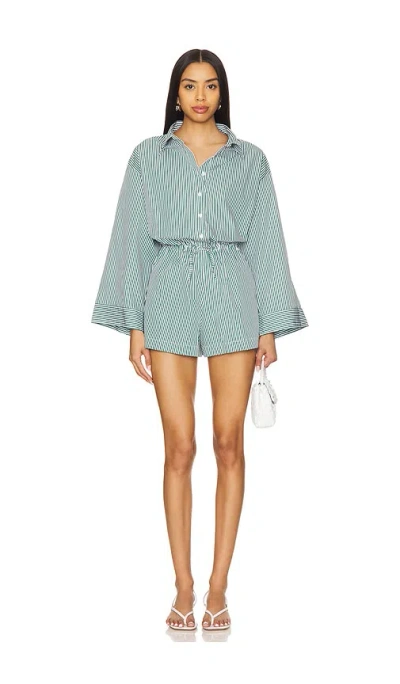 Faithfull The Brand Freja Playsuit In Green Stripe