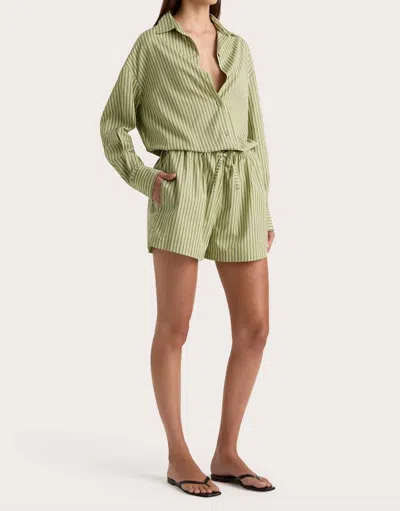 Faithfull The Brand Freja Shorts In Green Stripe
