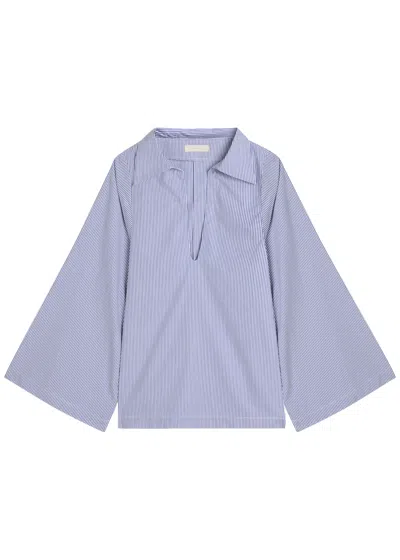 Faithfull The Brand Gaia Striped Cotton-poplin Blouse In Animal Print