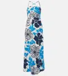 Faithfull The Brand Garcia Floral Linen Maxi Dress In Blue