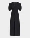 Faithfull The Brand Grace Linen Midi Dress In Black