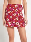 Faithfull The Brand Hand Printed Floral Mini Skirt In Pink