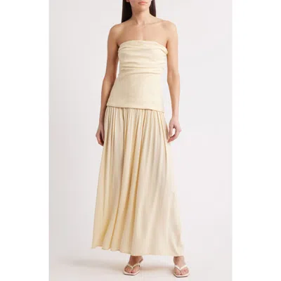 Faithfull The Brand Hedy Strapless Drop Waist Maxi Dress In Yellow