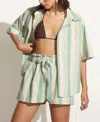 Faithfull The Brand Hula Shirt In Pape Stripe - Green In Multi
