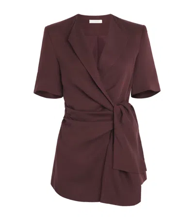 Faithfull The Brand Ida Wrap Blazer In Burgundy