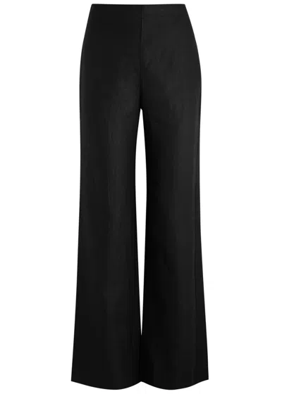 Faithfull The Brand Ilride Wide-leg Linen Trousers In Black