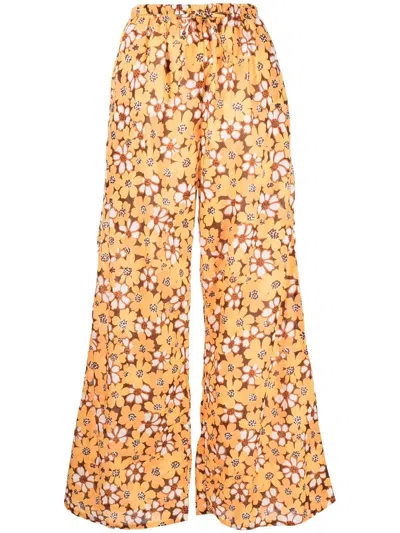 Faithfull The Brand Inez Floral-print Trousers In Yellow