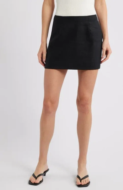 Faithfull The Brand Jane Linen Miniskirt In Black