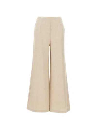 Faithfull The Brand Jean High-waisted Flared Trousers In Brown