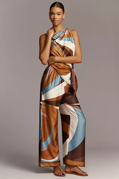 Faithfull The Brand Jensen Pull-on Wide-leg Pants In Brown