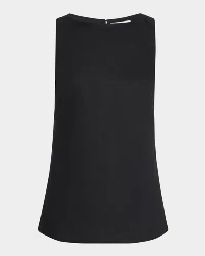 Faithfull The Brand Joan High-neck Linen Top In Black