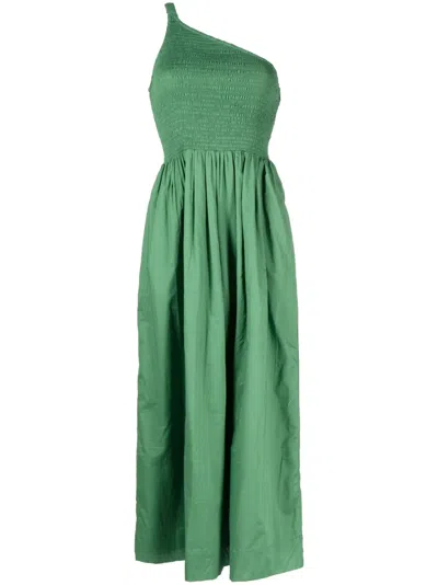 knee length dresses for ladies Faithfull the Brand Khalani Midi Dress in Dark Green – Coco & Lola main image 0