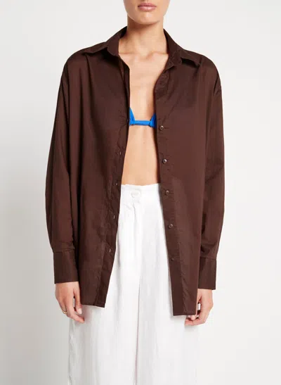 Faithfull The Brand Ladies Oversized Shirt In Brown