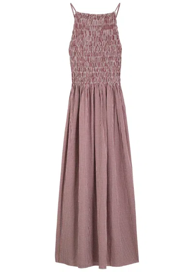Faithfull The Brand Laia Gingham Cotton Maxi Dress In Red