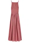 Faithfull The Brand Laia Smocked Cotton Maxi Dress In Pink