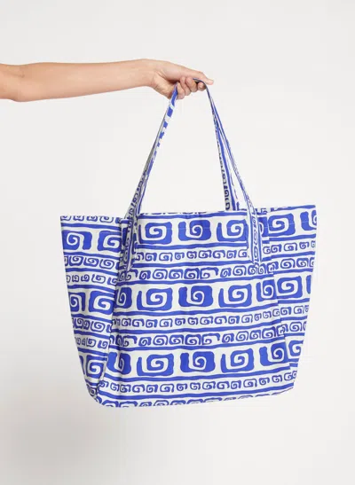 Faithfull The Brand Large Tote Bags With Blue/white Print