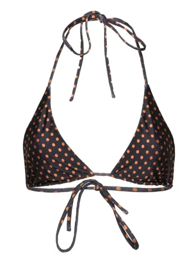 Faithfull The Brand Lattea Polka-dot Bikini Top In Lpd Ludovica Polka Dot