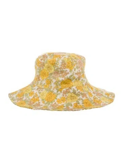 Pre-owned Faithfull The Brand Linen Bucket Hat In Yellow