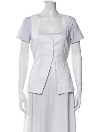 Pre-owned Faithfull The Brand Linen Evening Jacket In White