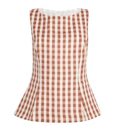 Faithfull The Brand Linen Gingham Ana Top In Multi