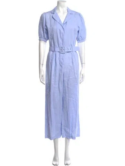 Pre-owned Faithfull The Brand Linen Jumpsuit W/ Tags In Blue