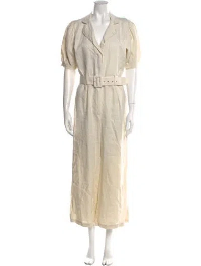 Pre-owned Faithfull The Brand Linen Jumpsuit In Yellow