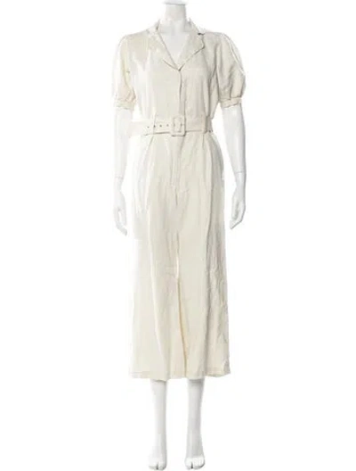 Pre-owned Faithfull The Brand Linen Jumpsuit In Yellow