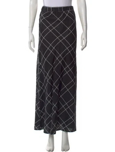 Pre-owned Faithfull The Brand Linen Long Skirt In Black