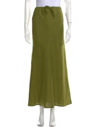 Pre-owned Faithfull The Brand Linen Long Skirt In Green