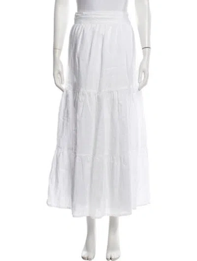 Pre-owned Faithfull The Brand Linen Long Skirt In White