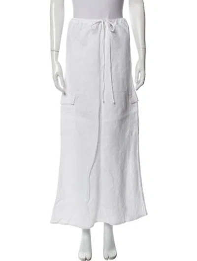 Pre-owned Faithfull The Brand Linen Midi Length Skirt In Neutral