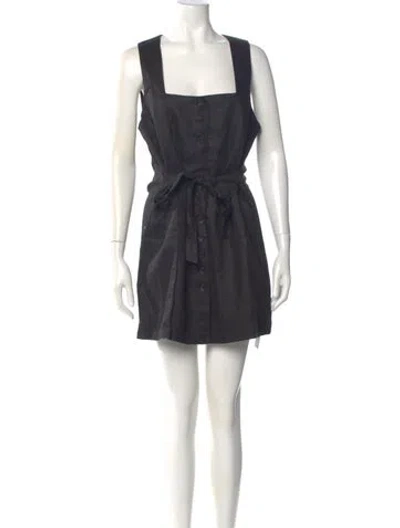 Pre-owned Faithfull The Brand Linen Mini Dress In Black