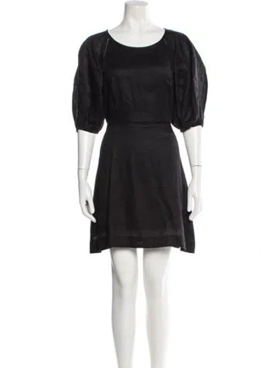 Pre-owned Faithfull The Brand Linen Mini Dress In Black
