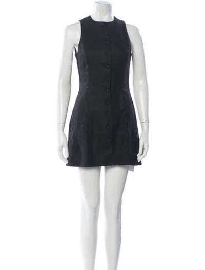 Pre-owned Faithfull The Brand Linen Mini Dress In Blue