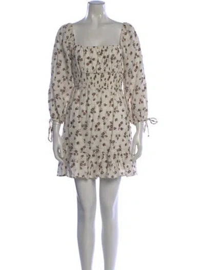 Pre-owned Faithfull The Brand Linen Mini Dress In Brown