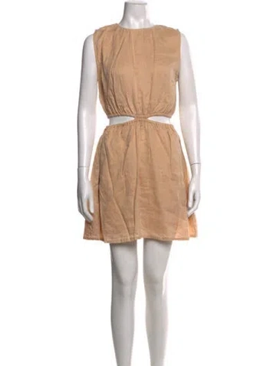 Pre-owned Faithfull The Brand Linen Mini Dress In Neutral