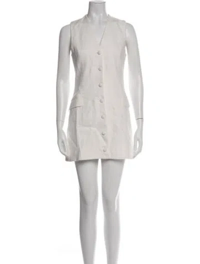 Pre-owned Faithfull The Brand Linen Mini Dress In Neutral