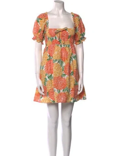Pre-owned Faithfull The Brand Linen Mini Dress In Orange