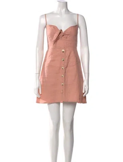 Pre-owned Faithfull The Brand Linen Mini Dress In Pink