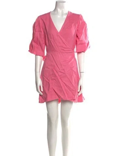 Pre-owned Faithfull The Brand Linen Mini Dress In Pink