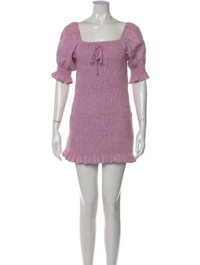 Pre-owned Faithfull The Brand Linen Mini Dress In Pink