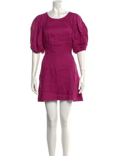 Pre-owned Faithfull The Brand Linen Mini Dress In Purple