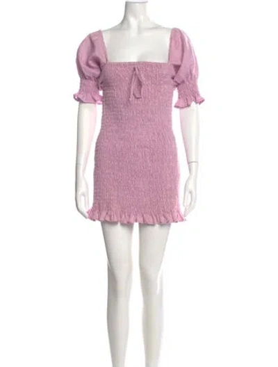 Pre-owned Faithfull The Brand Linen Mini Dress In Purple