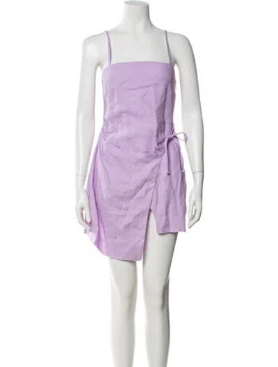 Pre-owned Faithfull The Brand Linen Mini Dress In Purple