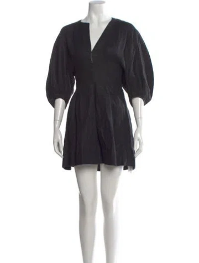 Pre-owned Faithfull The Brand Linen Mini Dress W/ Tags In Black