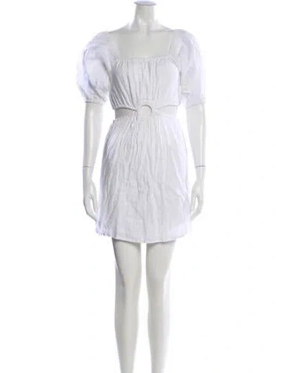 Pre-owned Faithfull The Brand Linen Mini Dress In White