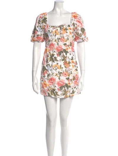 Pre-owned Faithfull The Brand Linen Mini Dress In White