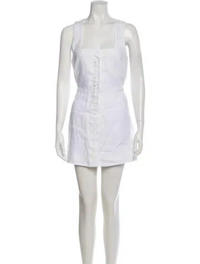 Pre-owned Faithfull The Brand Linen Mini Dress In White
