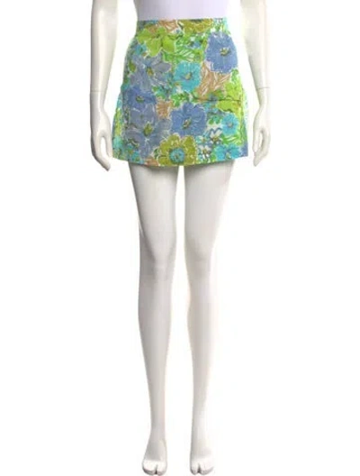 Pre-owned Faithfull The Brand Linen Mini Shorts In Blue