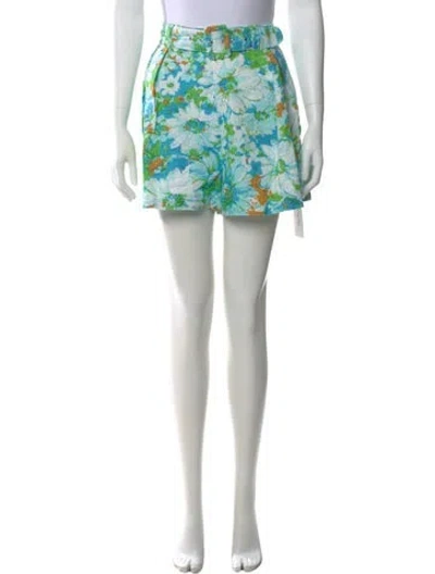 Pre-owned Faithfull The Brand Linen Mini Shorts In Blue